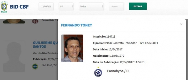 Avan�o hist�rico: CBF registra primeiro contrato de treinador no BID