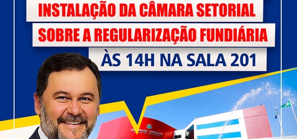 Instala��o da C�mara Setorial Tem�tica que vai produzir plano de desenvolvimento fundi�rio ser� nesta quinta (24.08)