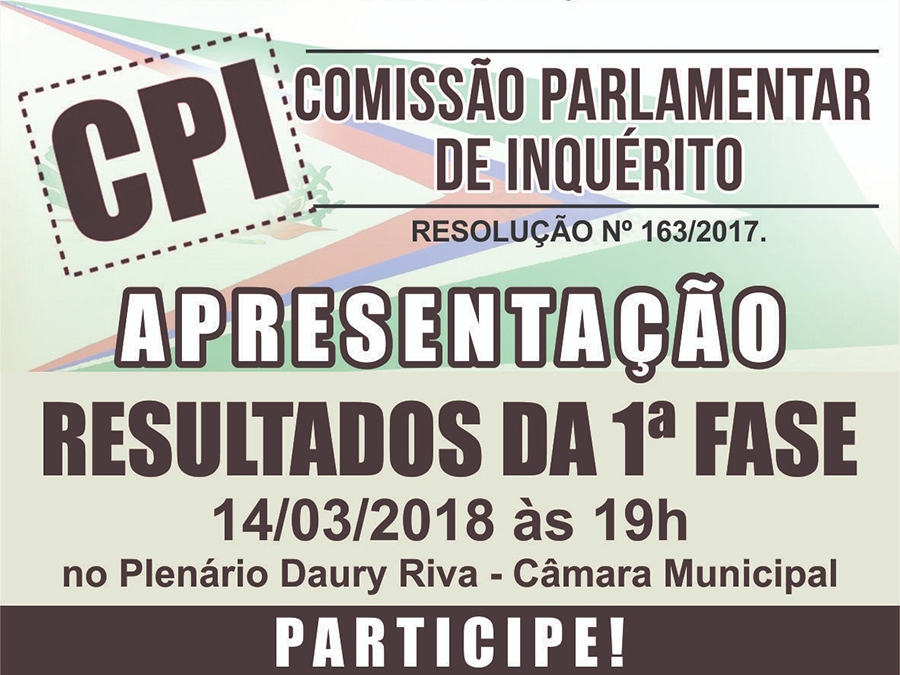 CPI da Cmara de Vereadores de Juara apresenta relatrio prvio nessa quarta-feira, 14 de maro.