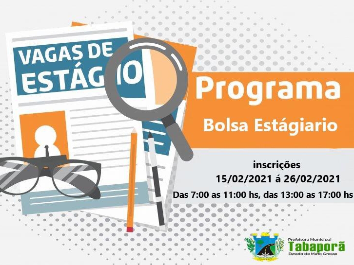 Prefeitura de Tabapor� abre processo seletivo para contrata��o de estagi�rios.