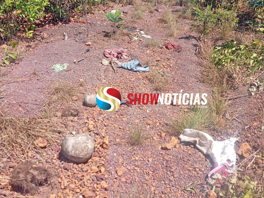 Ossada humana é encontrada na região de Paranorte; identificação ainda será realizada.